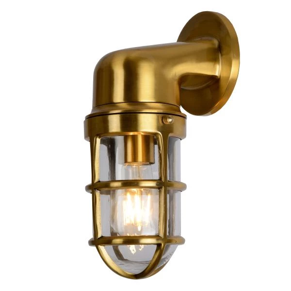 Lucide DUDLEY - Wandlamp Binnen/Buiten - 1xE27 - IP44 - Mat Goud / Messing - detail 2